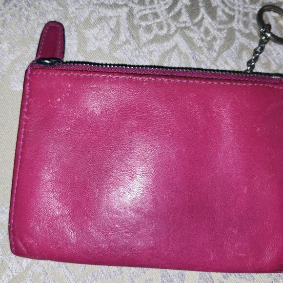 Coach Pink Leather Coin Pouch GUC - Picture 2 of 7